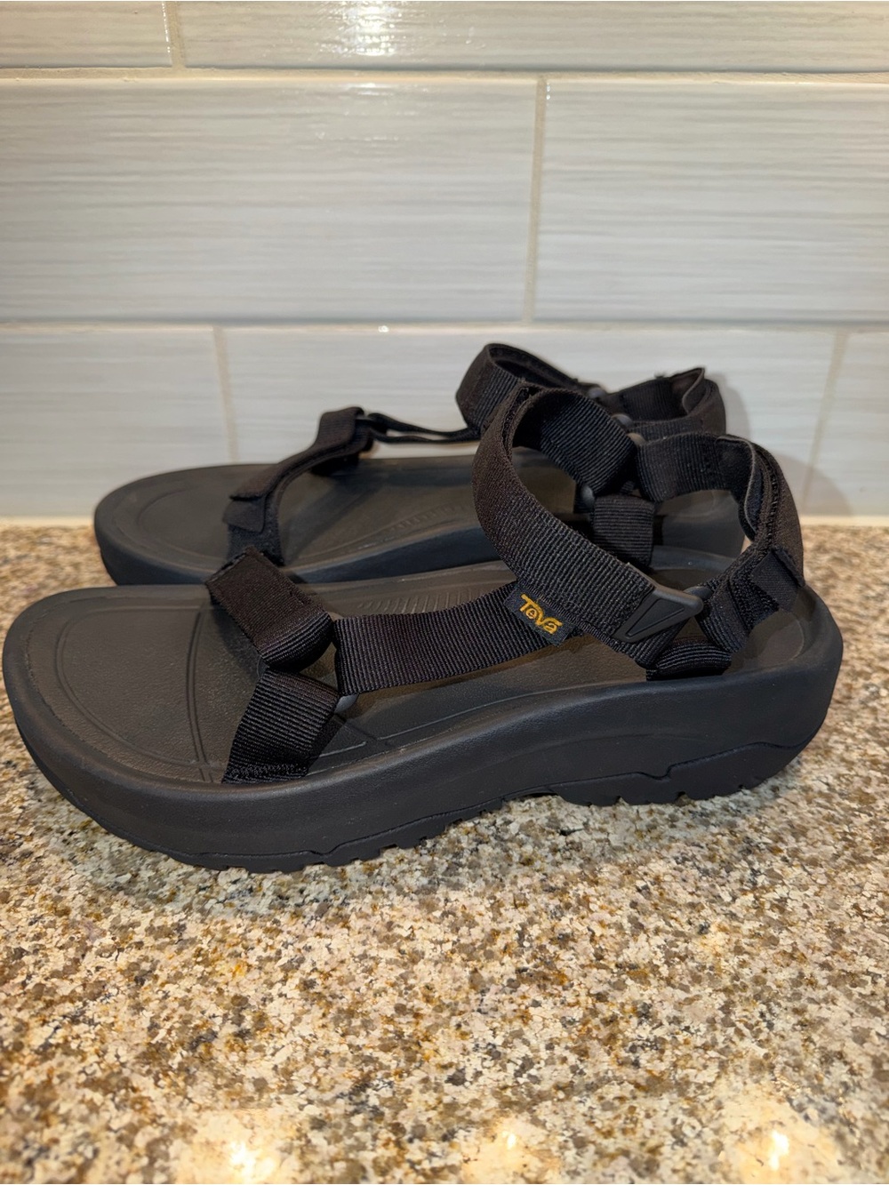 Teva Black Platform Sport Sandals